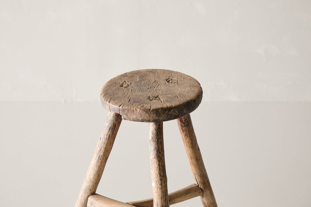 Vintage Elm Stool AC.046 - Circa 1945