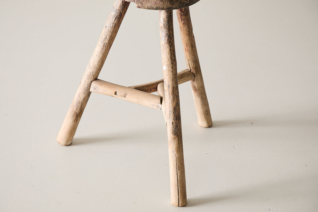 Vintage Elm Stool AC.046 - Circa 1945