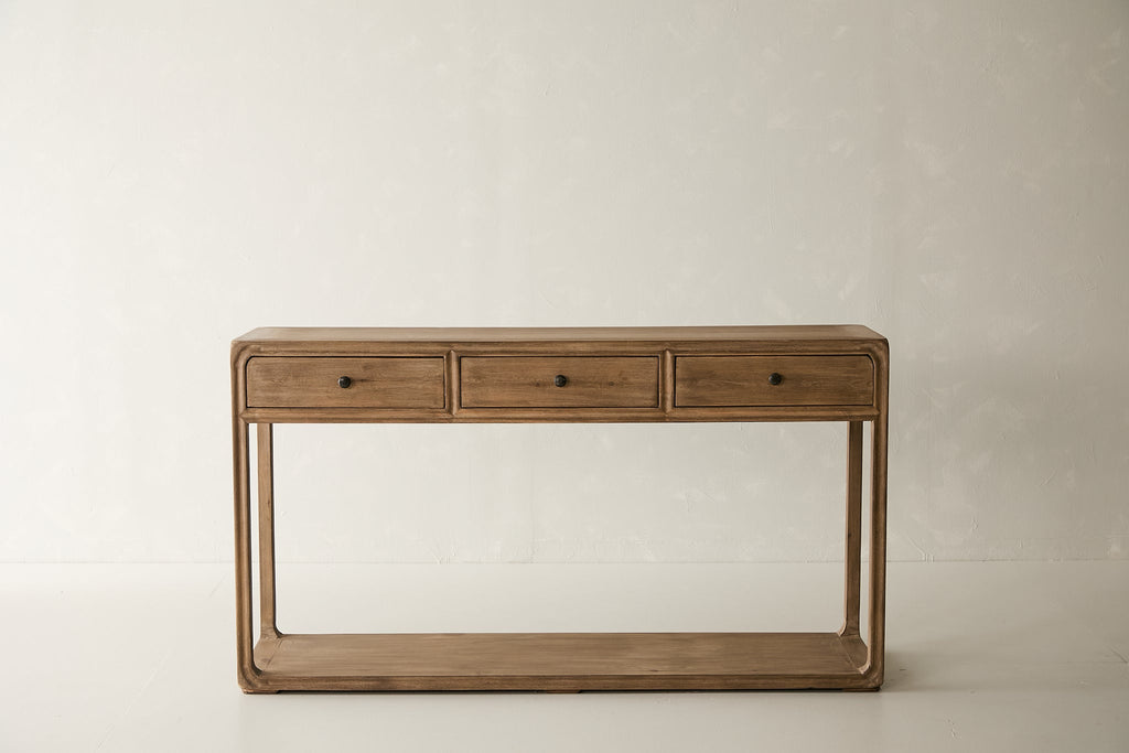 Palmer 3-Drawer Console - Aged Brown