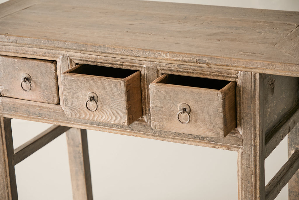 Vintage 3-Drawer Elm Console AH.075 - Circa 1925