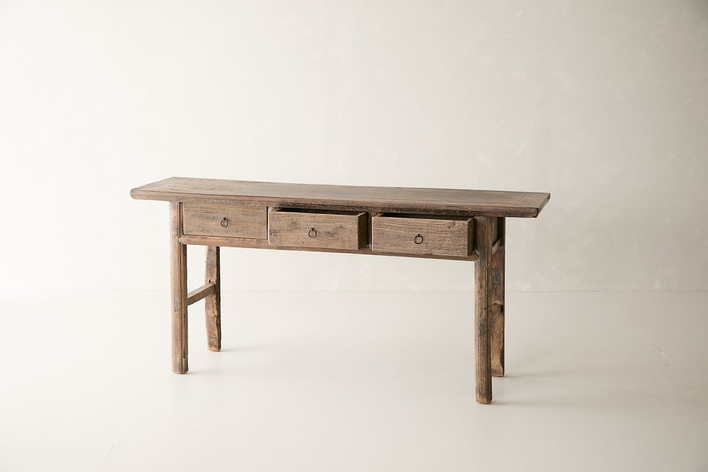 Vintage 3-Drawer Walnut Console AH.084 - Circa 2025