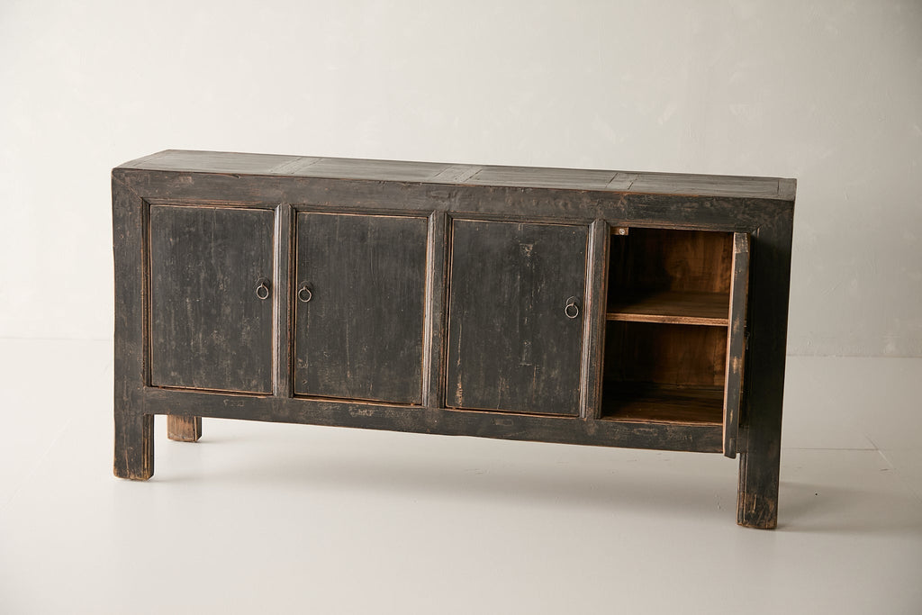 Vintage Black 4-Door Elm Sideboard AH.134 - Circa 1925
