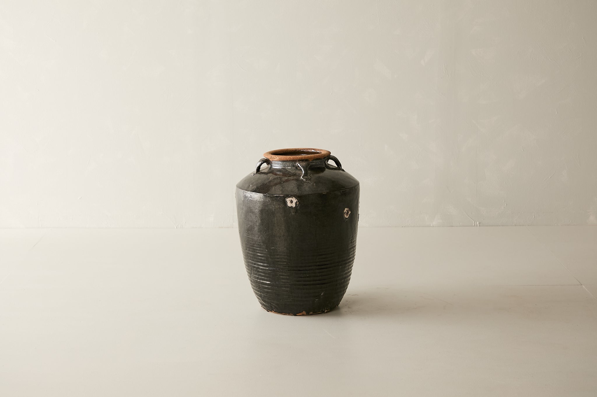 Vintage Black Porcelain Pot - Circa 1940