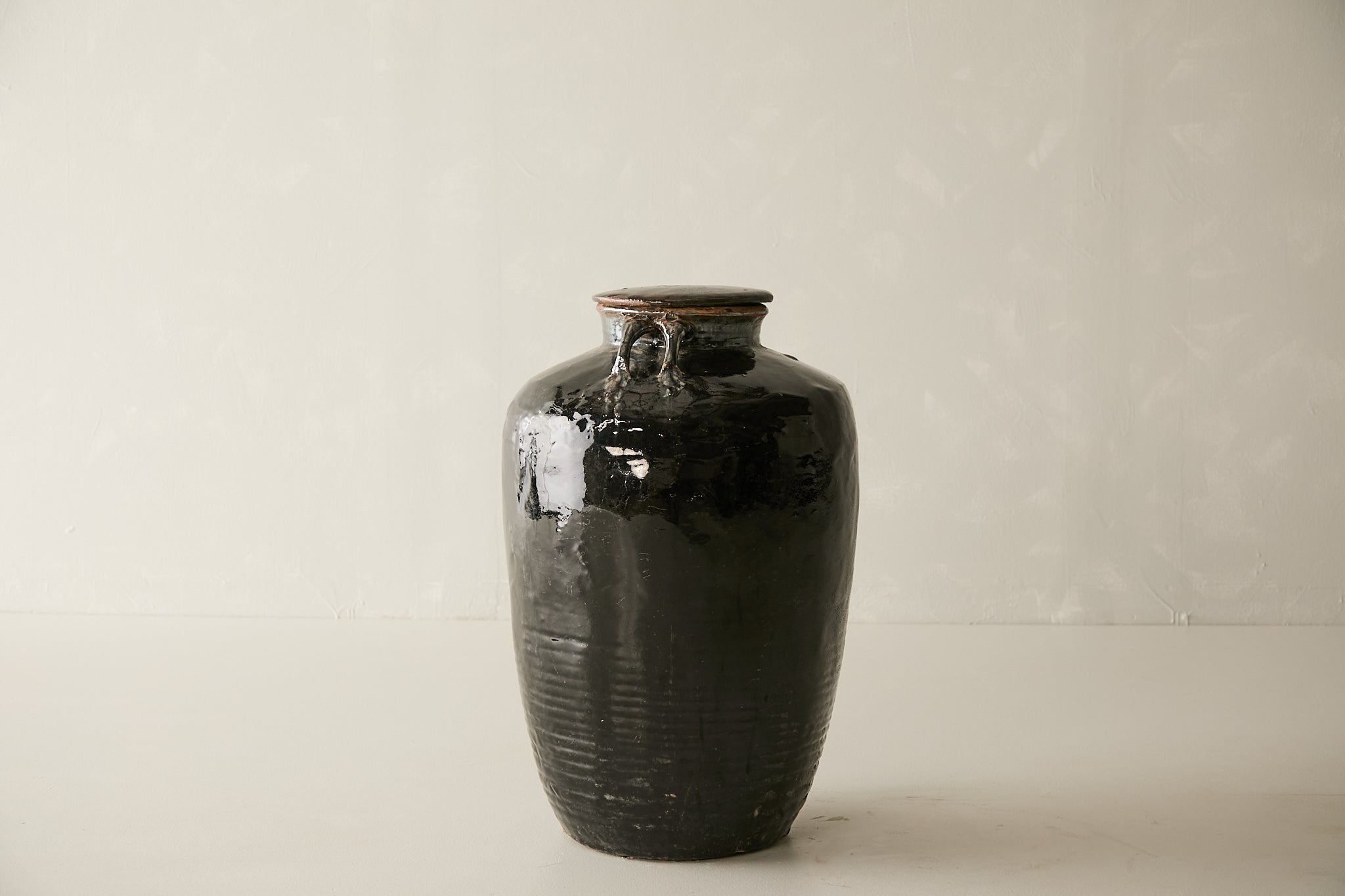 Vintage Black Porcelain Pot - Circa 1940