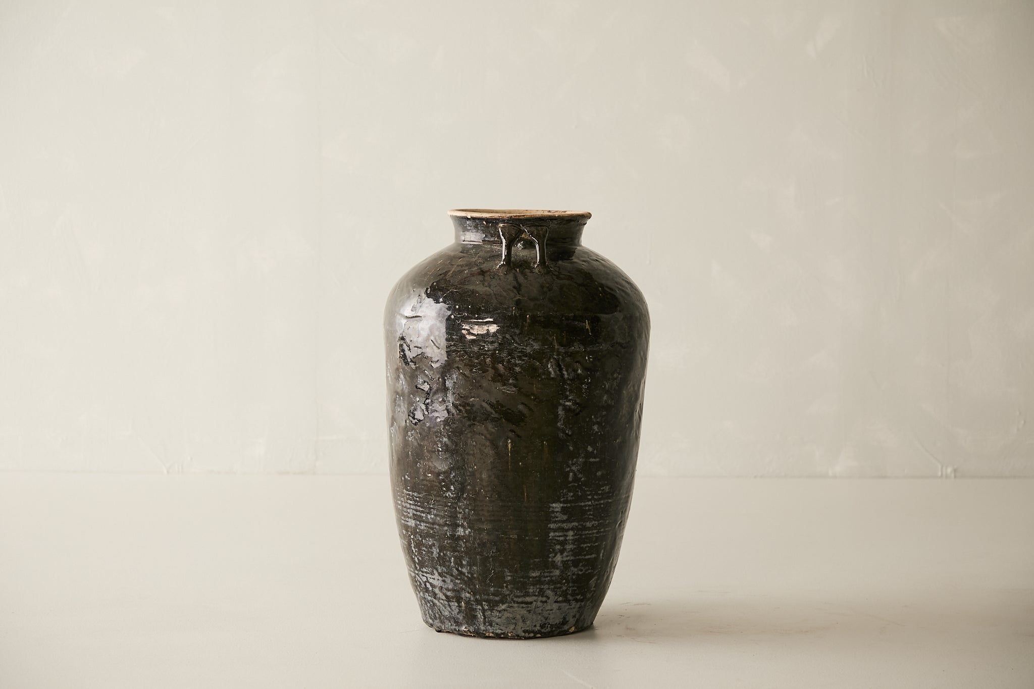Vintage Black Porcelain Pot - Circa 1940