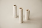 Marble Fluted Candle Stand S/3