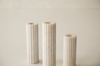 Marble Fluted Candle Stand S/3