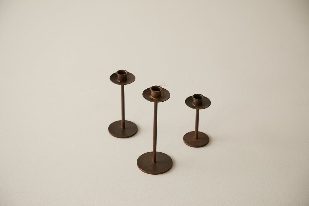 Straight Iron Candle Stand S/3