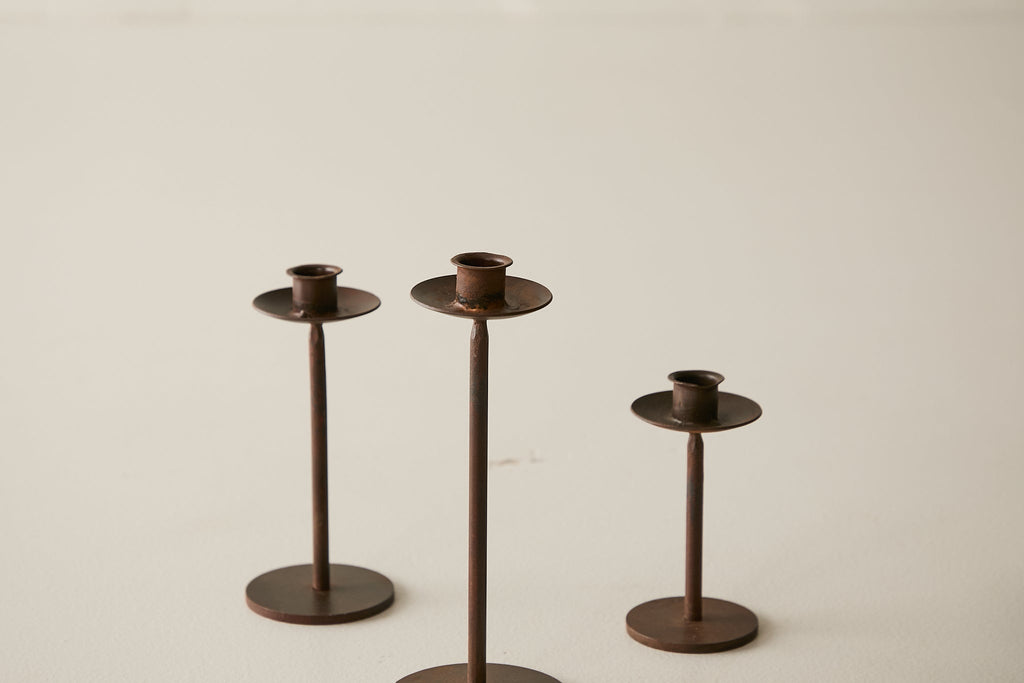 Straight Iron Candle Stand S/3