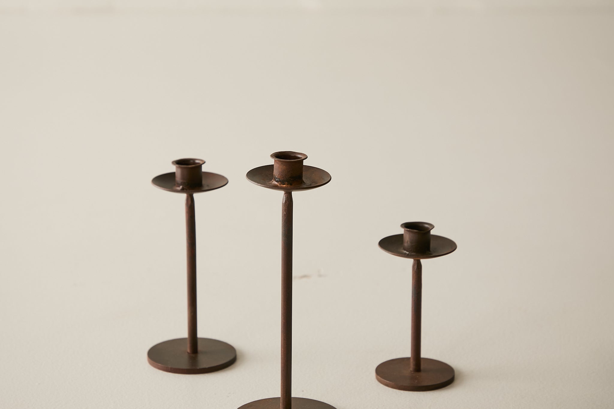 Straight Iron Candle Stand S/3