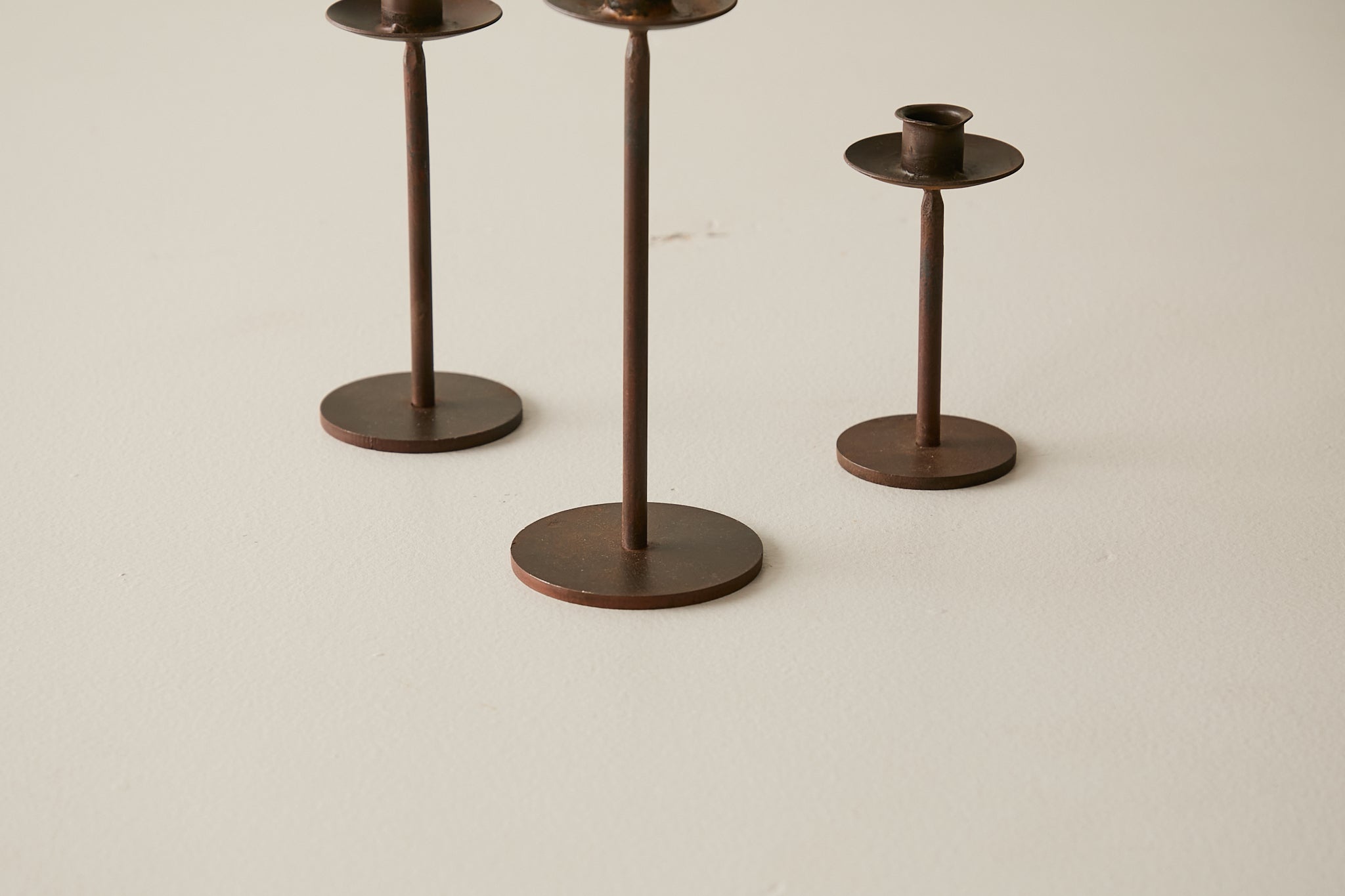 Straight Iron Candle Stand S/3