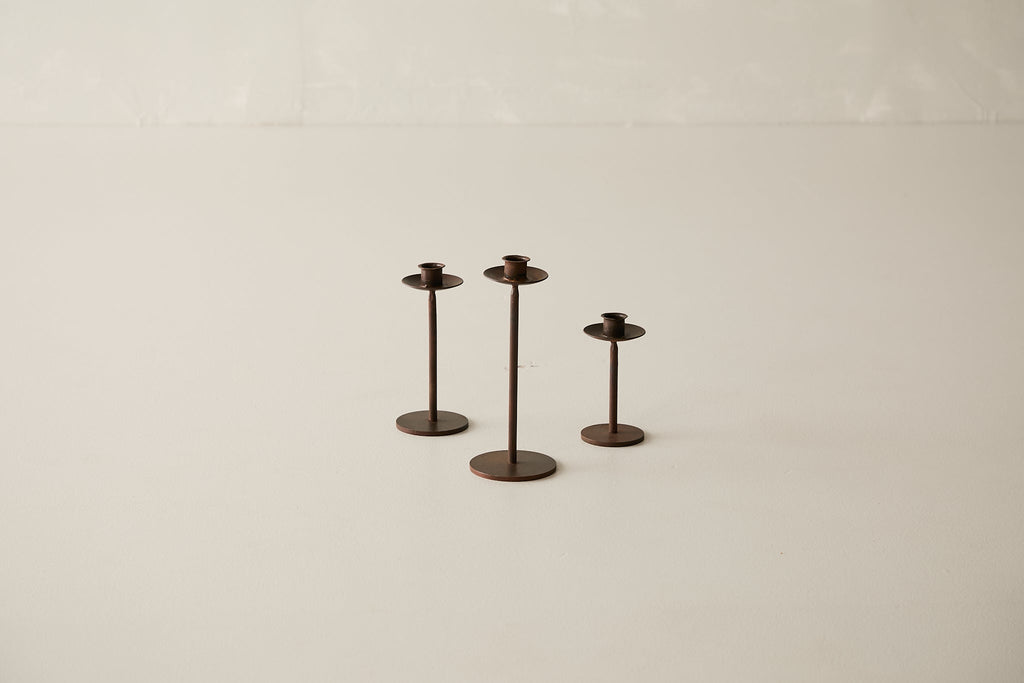 Straight Iron Candle Stand S/3