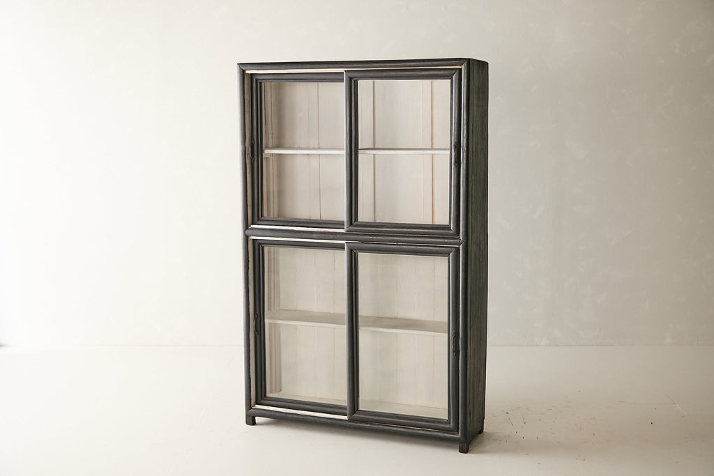 Vintage Teak Cabinet w/ Sliding Glass Doors T.022