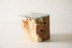 Teak Root Side Table - 16 Glass