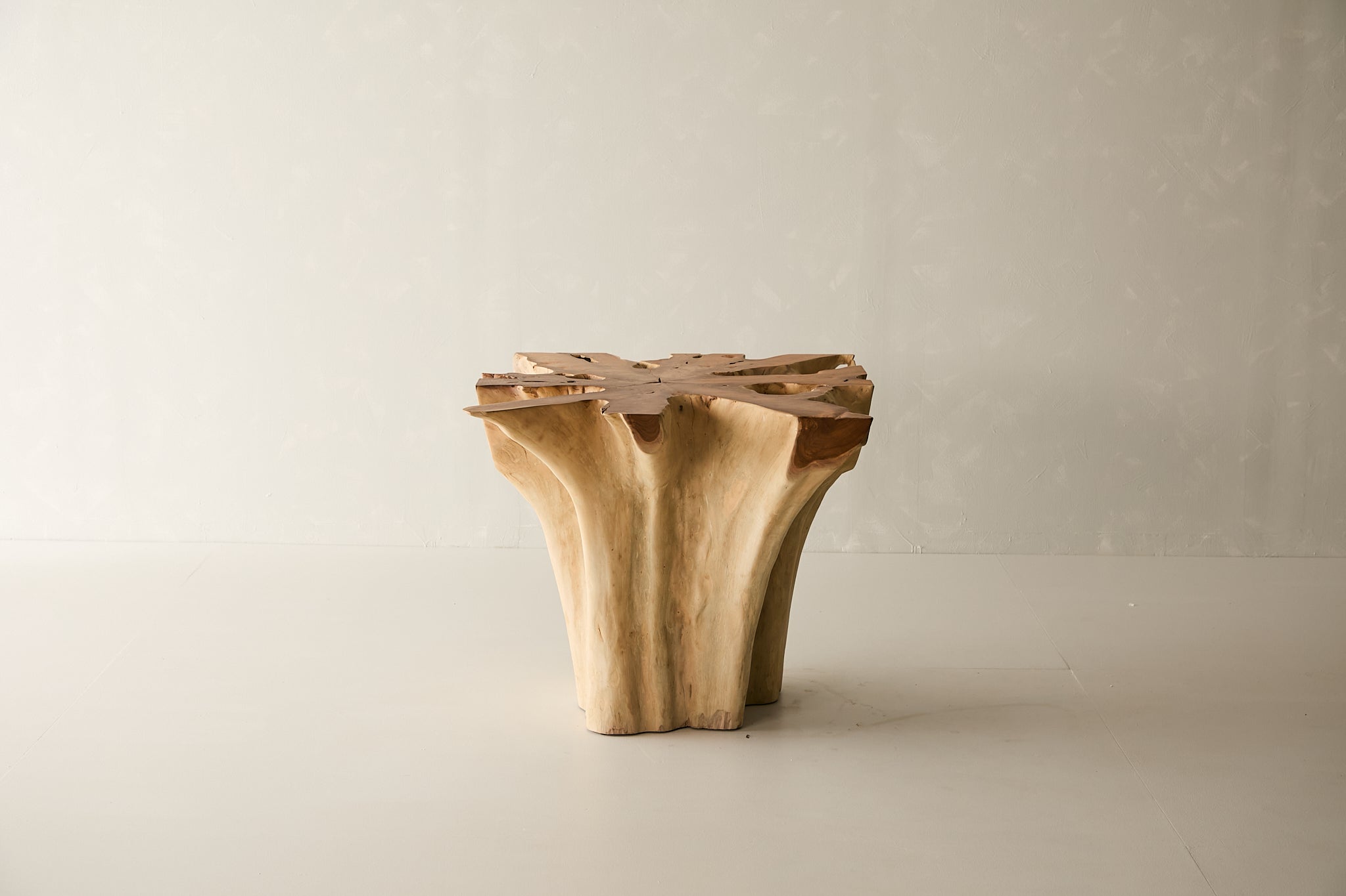 Teak Root Dining Table, 60 Square Glass Top