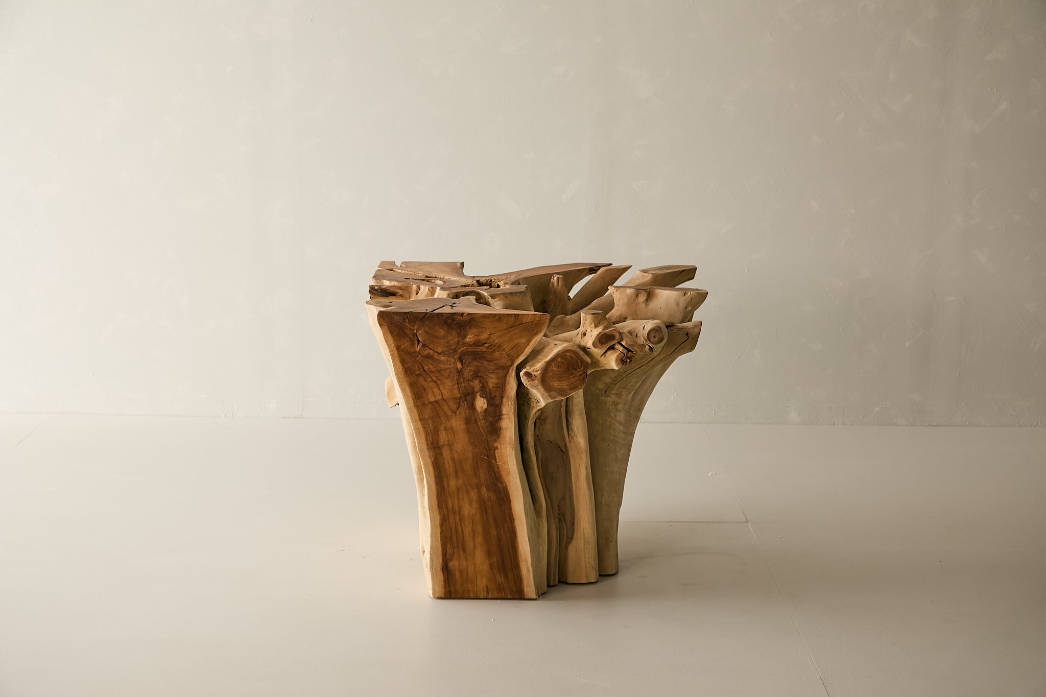 Teak Root Dining Table, 60 Square Glass Top