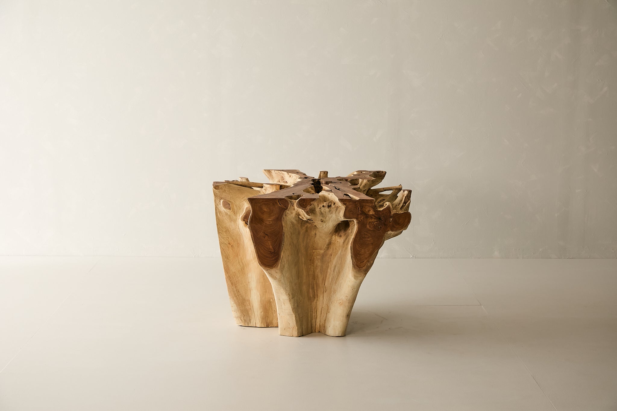 Teak Root Dining Table, 60 Square Glass Top