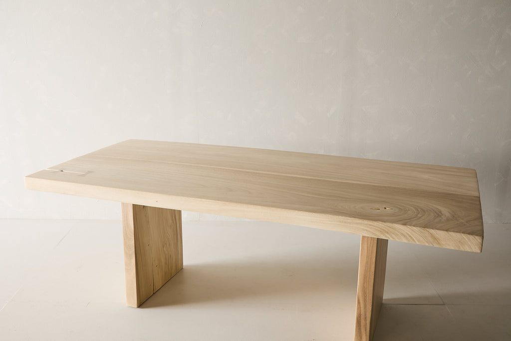 7' Straight Edge Dining Table - Sunbleach Finish