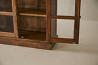 Vintage Two-Part Teak and Glass Cabinet T.044