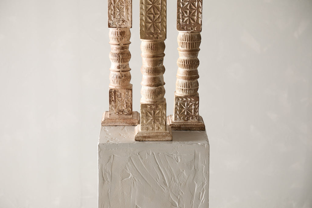 Vintage Carved Banister Candle Stand