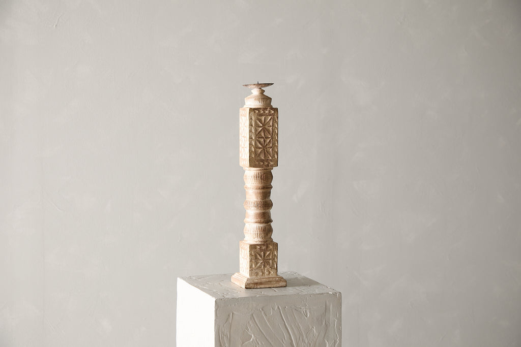 Vintage Carved Banister Candle Stand