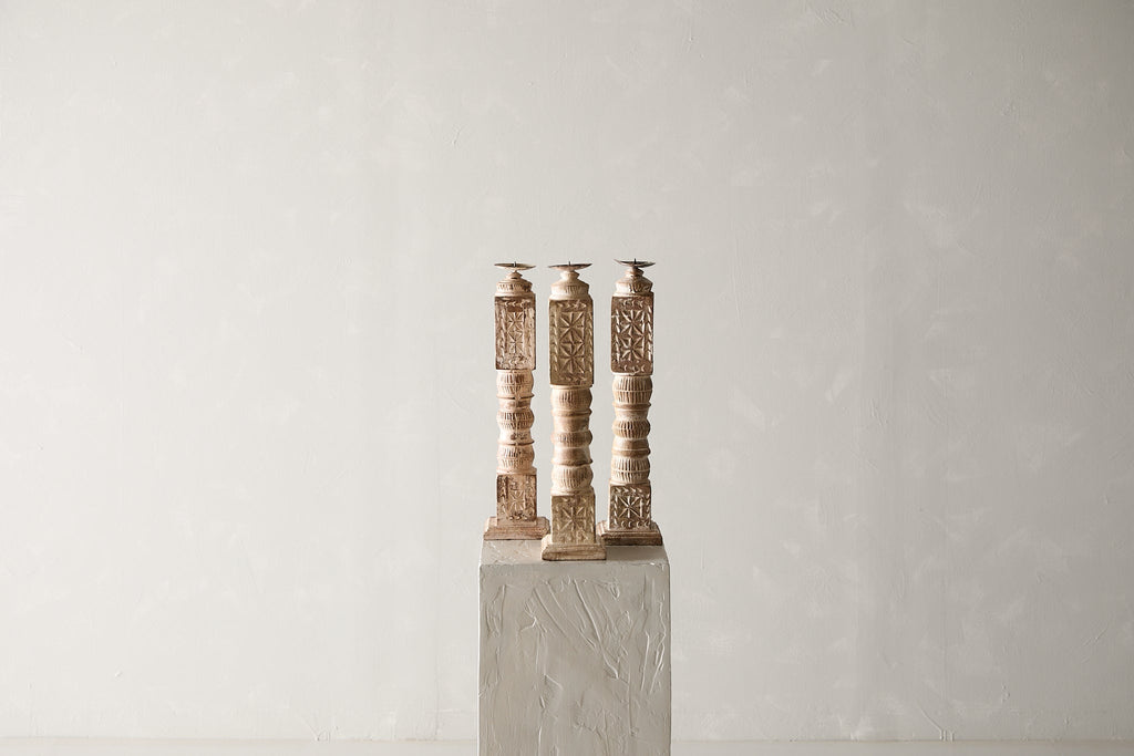 Vintage Carved Banister Candle Stand