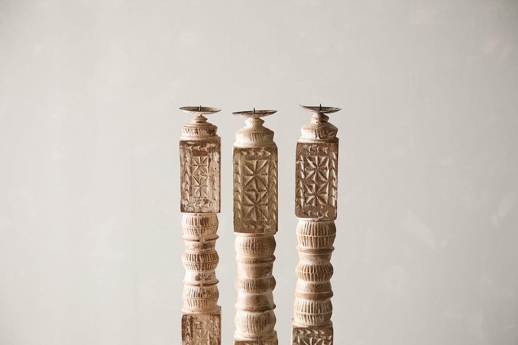 Vintage Carved Banister Candle Stand