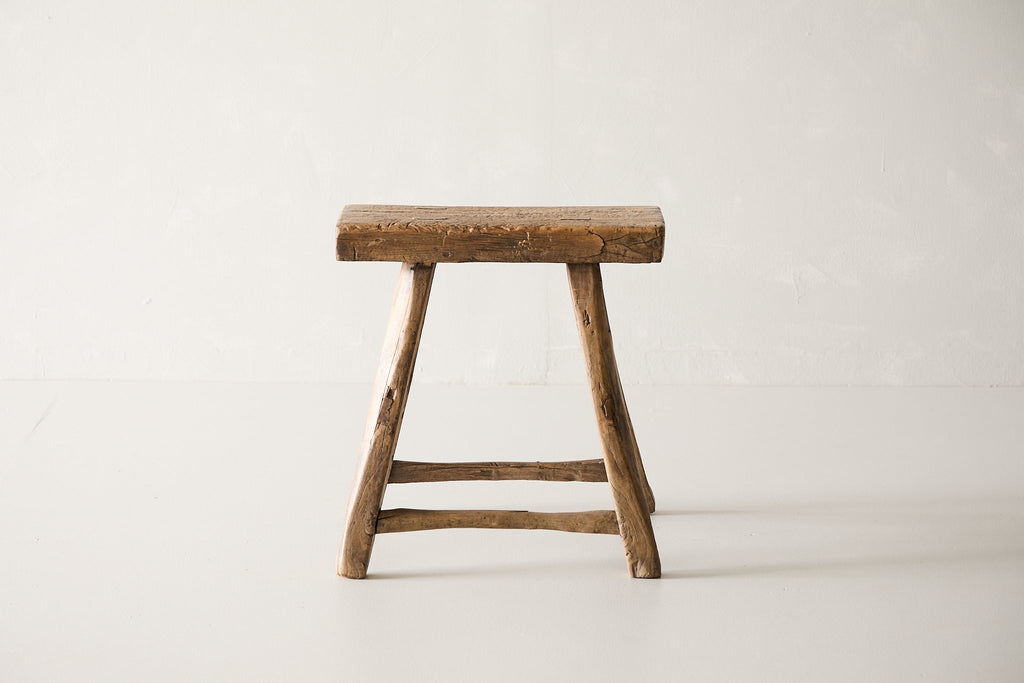 Vintage Elm Stool L.111