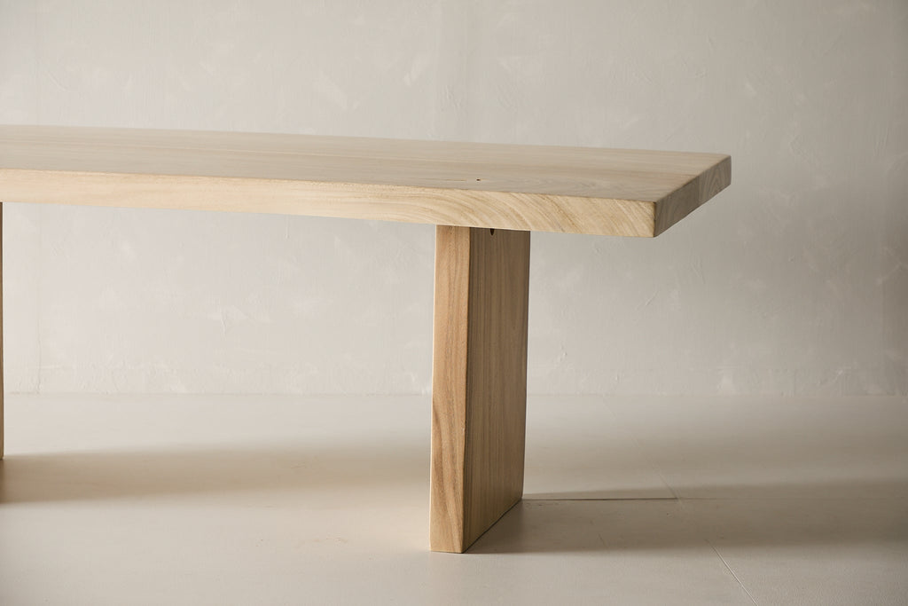 7' Straight Edge Dining Table - Sunbleach Finish