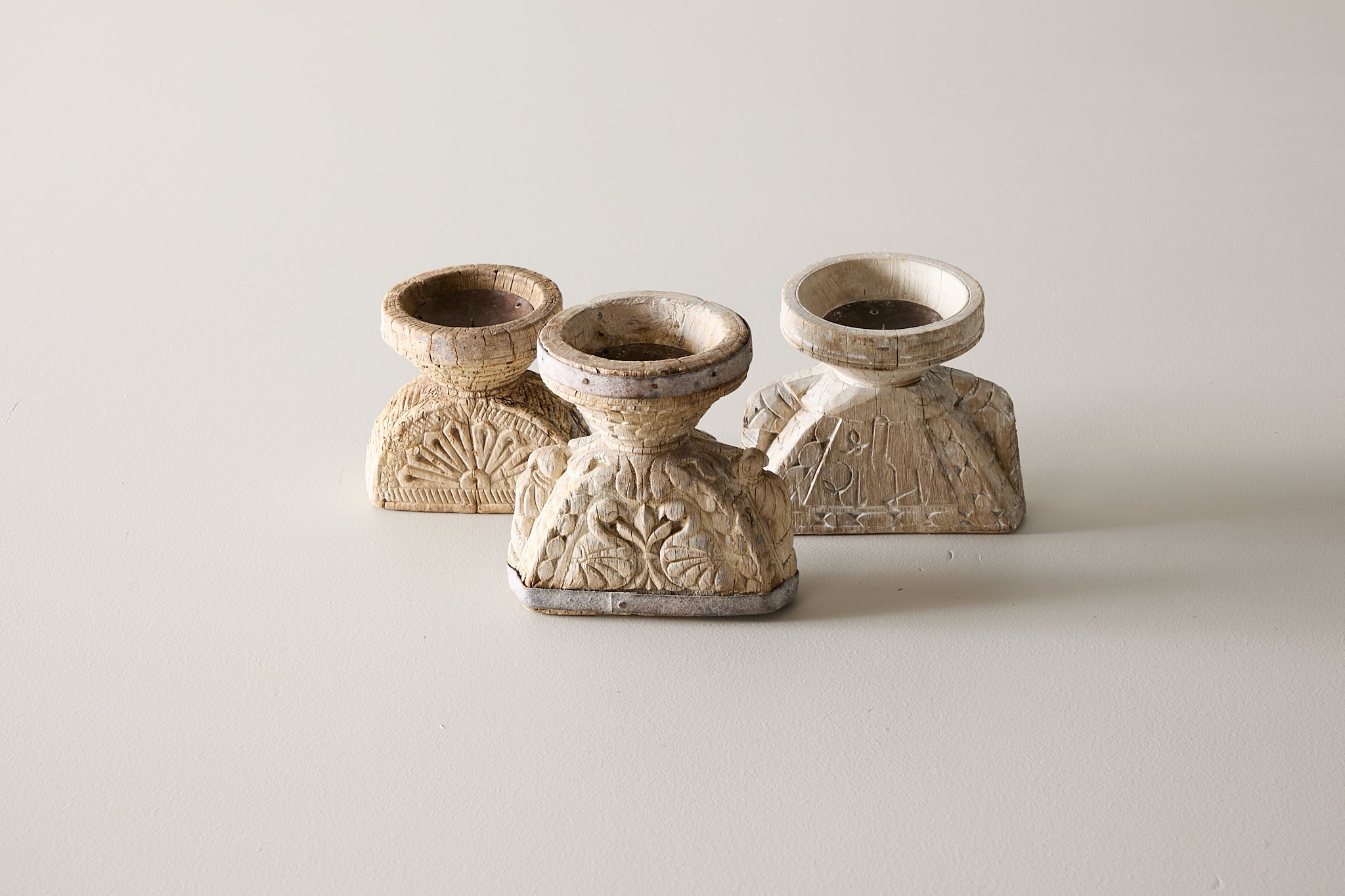 Vintage Carved Seeder Candle Stand