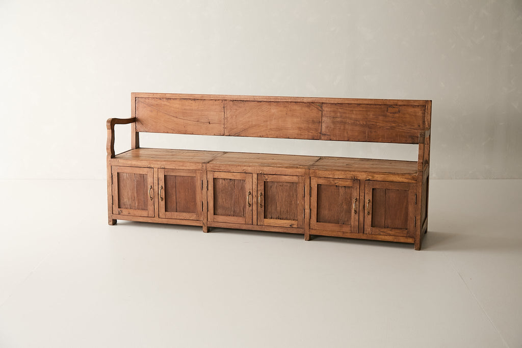 Vintage Teak Bench with Storage