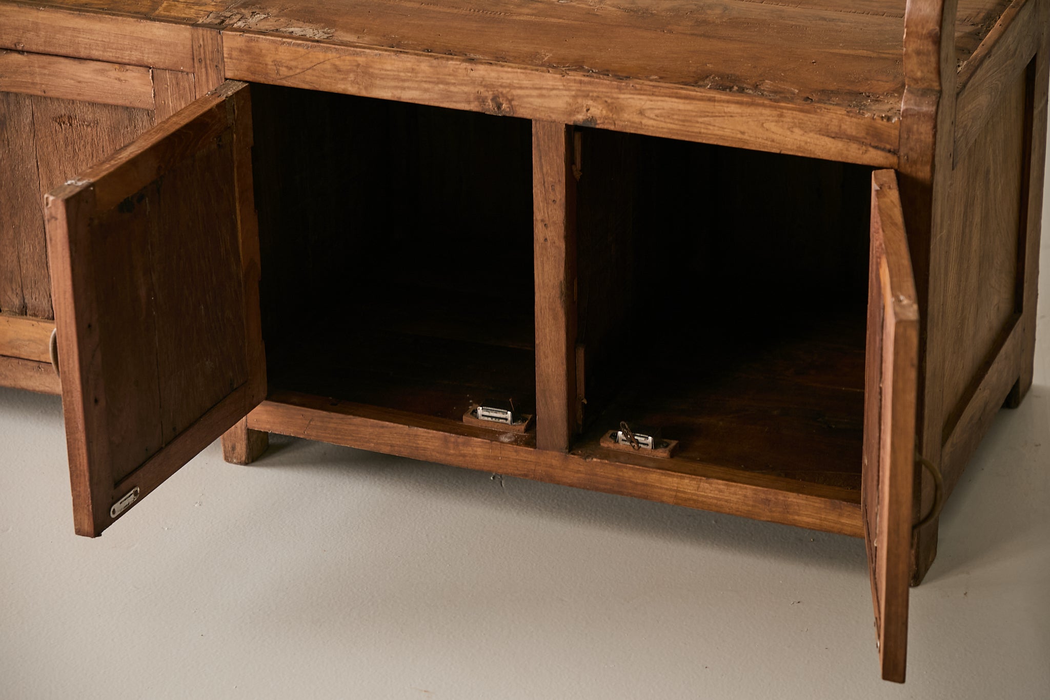 Vintage Teak Bench with Storage